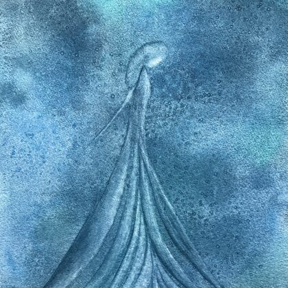 Flicka i blått. Finns som Fine art print