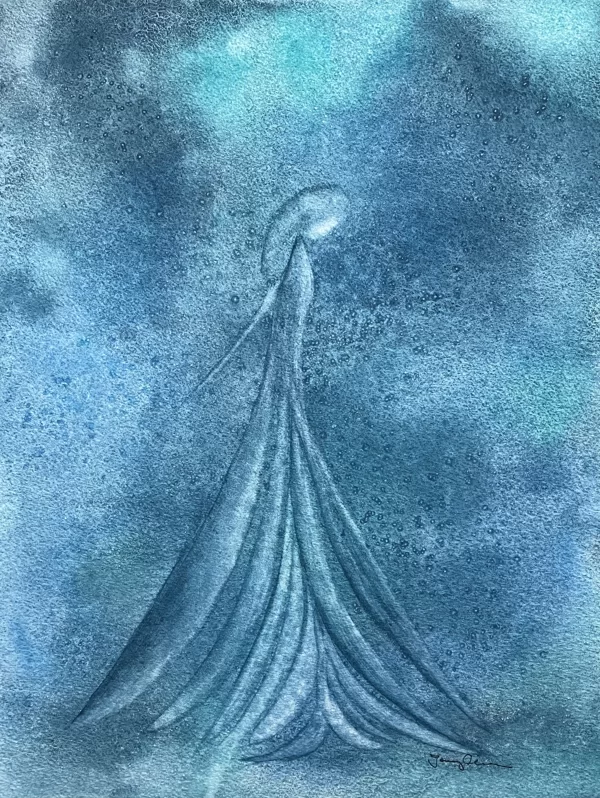Flicka i blått. Finns som Fine art print