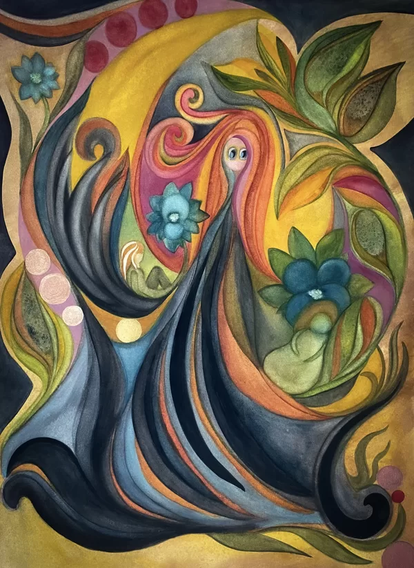 I Frejas trädgår. 55x73 cm (finns som fine art print)