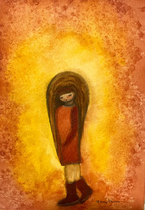 Flicka guldgul 12,5x18 cm