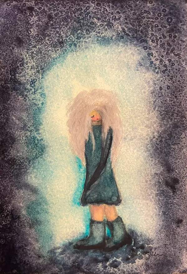 Flicka silverblå 12,5 x 18